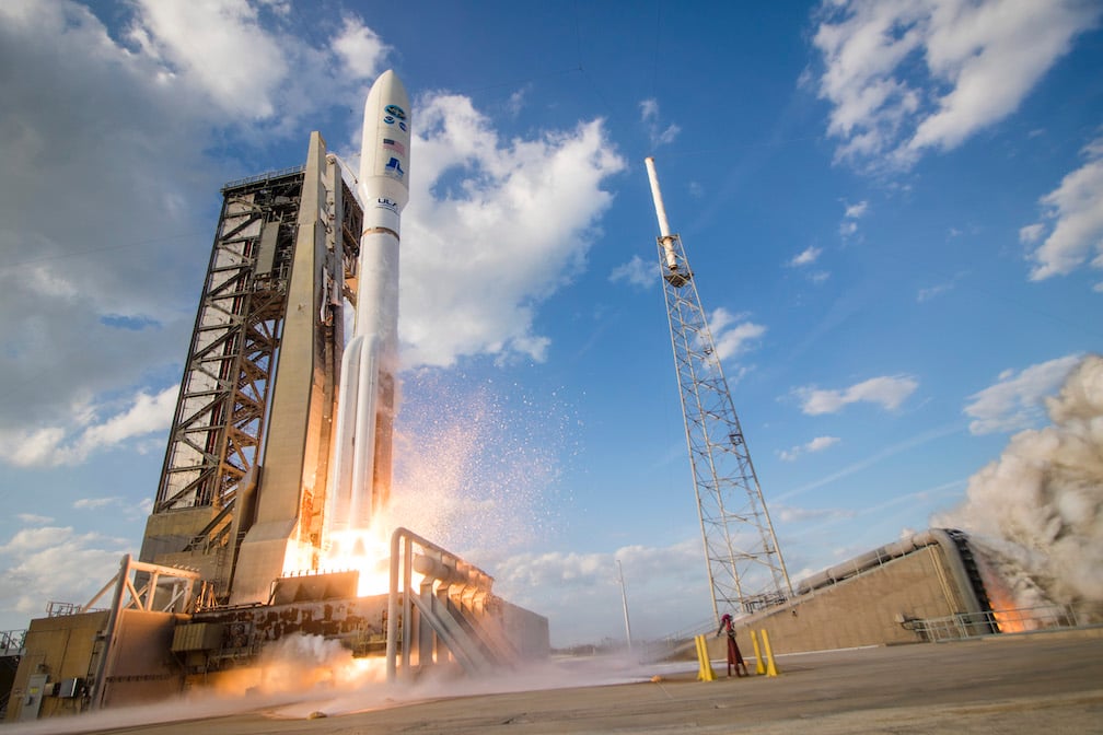 A ULA Atlas V rocket carrying the Geostationary Operational Environmental Satellite-S (GOES-S) satellite for NASA and NOAA lifts off from Space Launch Complex-41 at Cape Canaveral Air Force Station, FL., on March 1, 2018. Photo by United Launch Alliance 