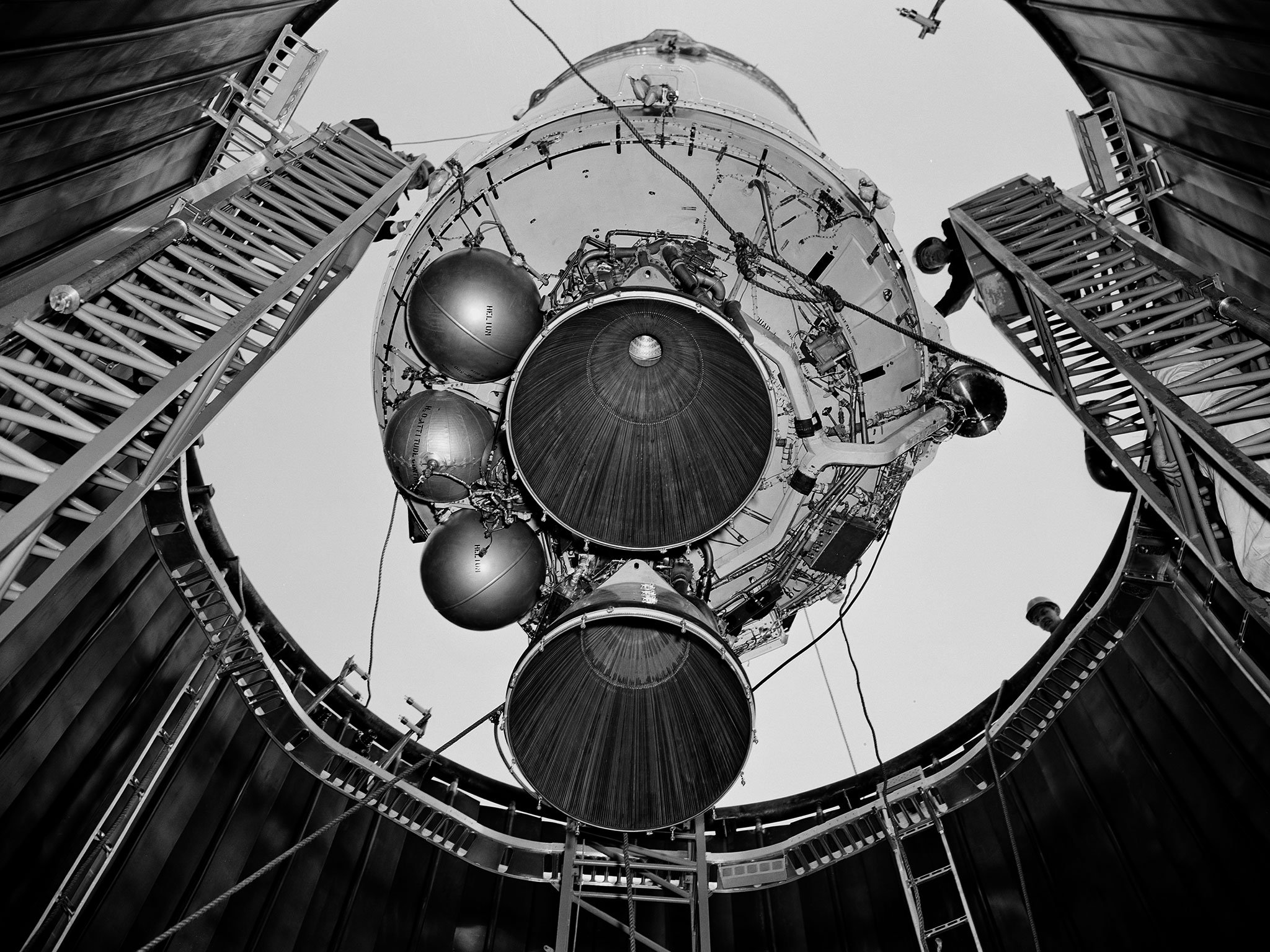 A Centaur upper stage is tested in the 1960s at NASA's Lewis Research Center. Photo by NASA