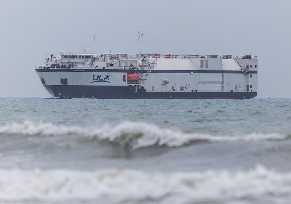 R/S RocketShip arrives at Cape Canaveral, Fla. with the Atlas V rocket that will launch the Crew Flight Test (CFT). Photo by United Launch Alliance