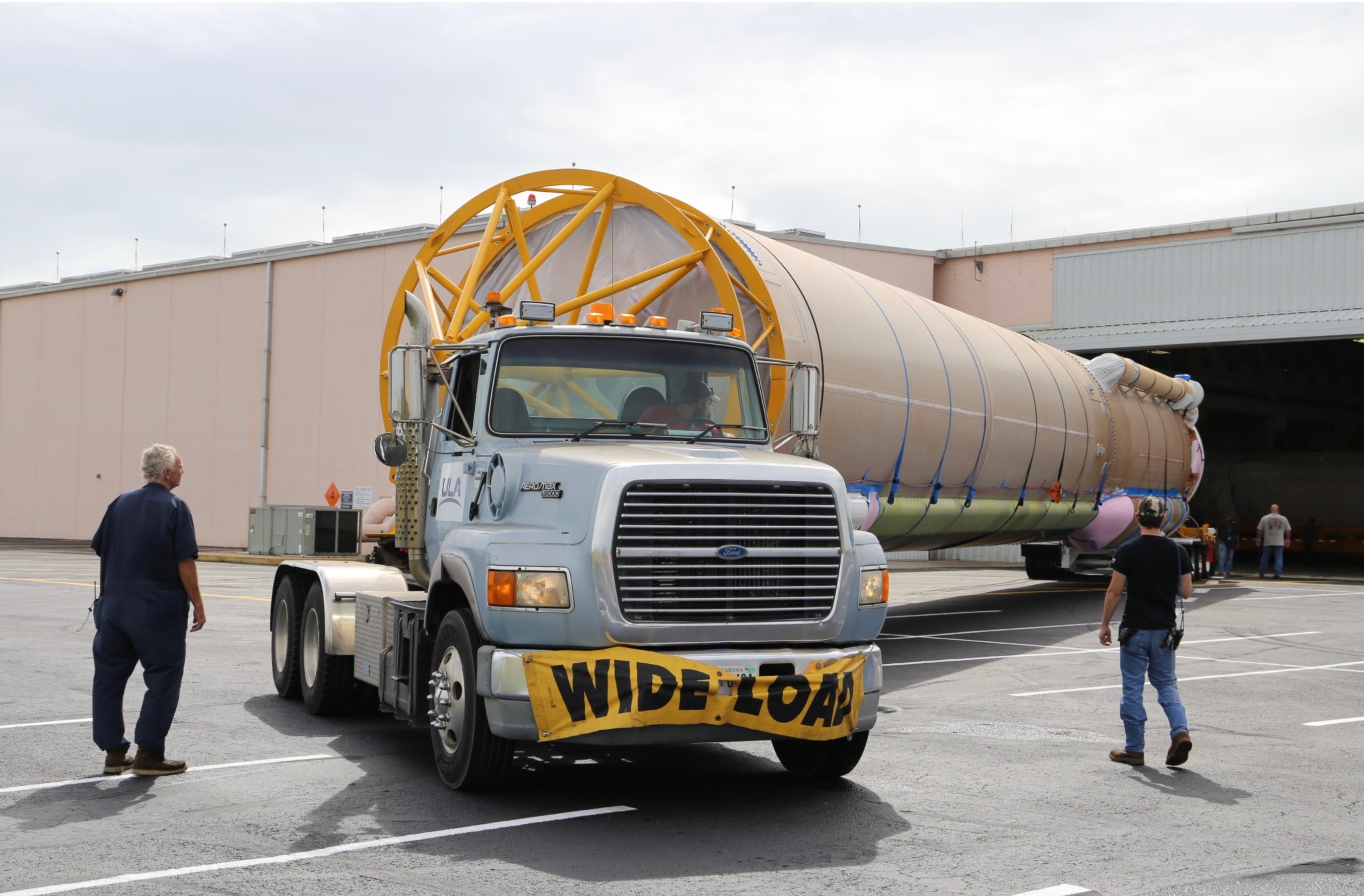 The stages arrive at the Atlas Spaceflight Operations Center. 