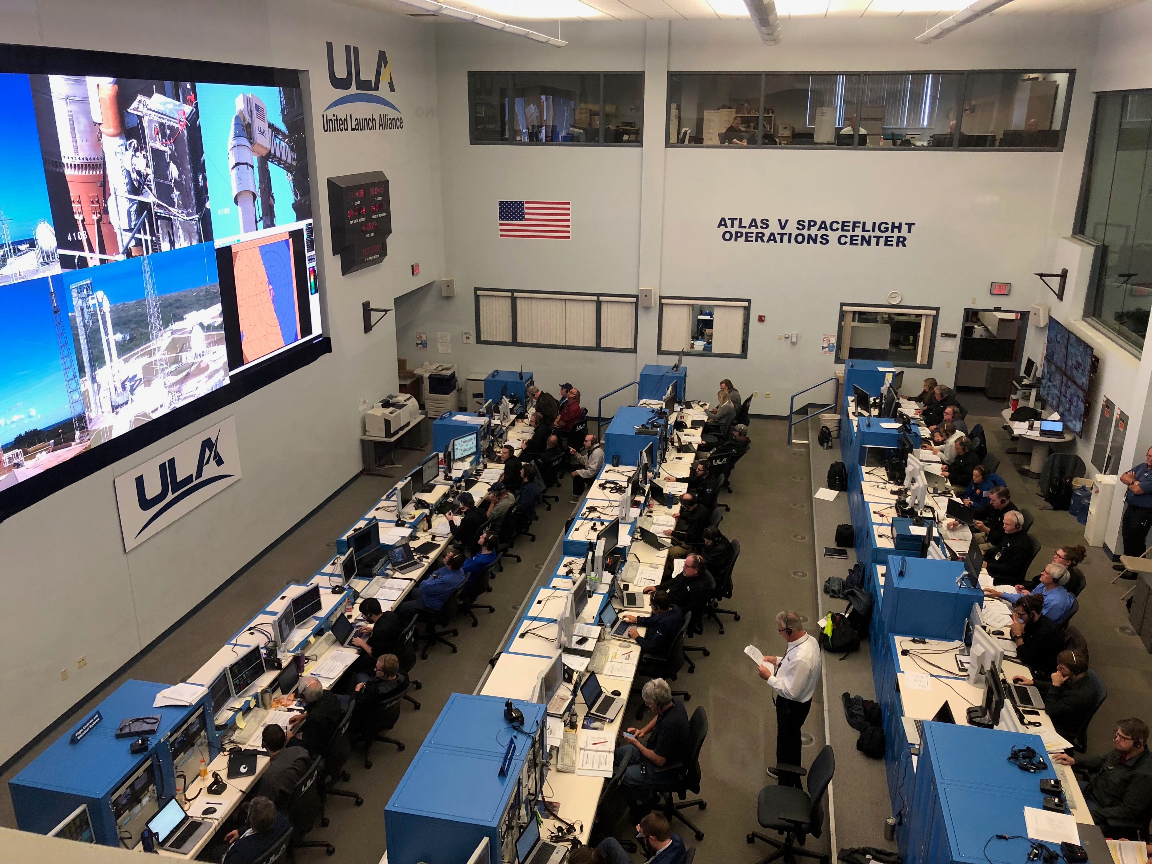 The launch team orchestrates the countdown from the Atlas Spaceflight Operations Center. Photo by United Launch Alliance