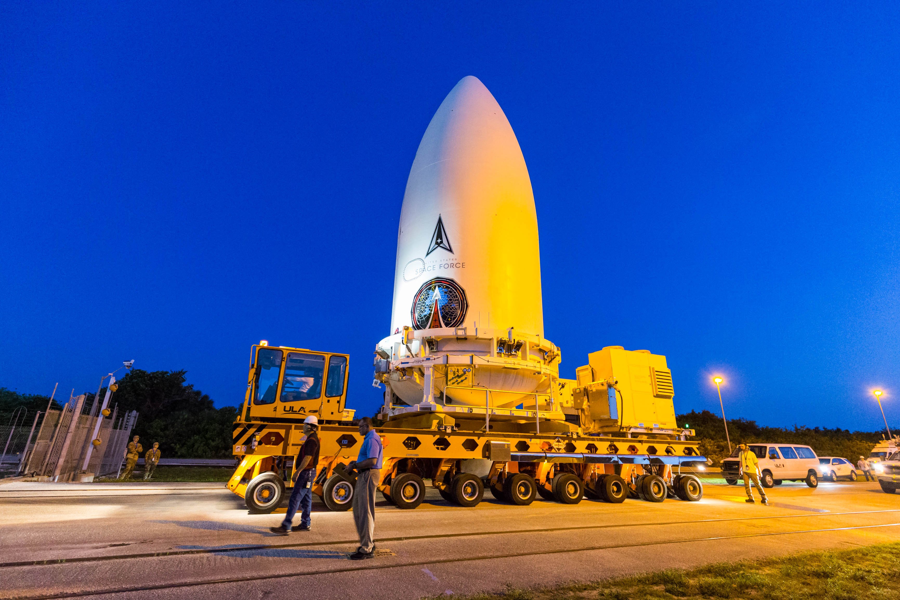 USSF-12 arrives at the VIF. Photo by United Launch Alliance