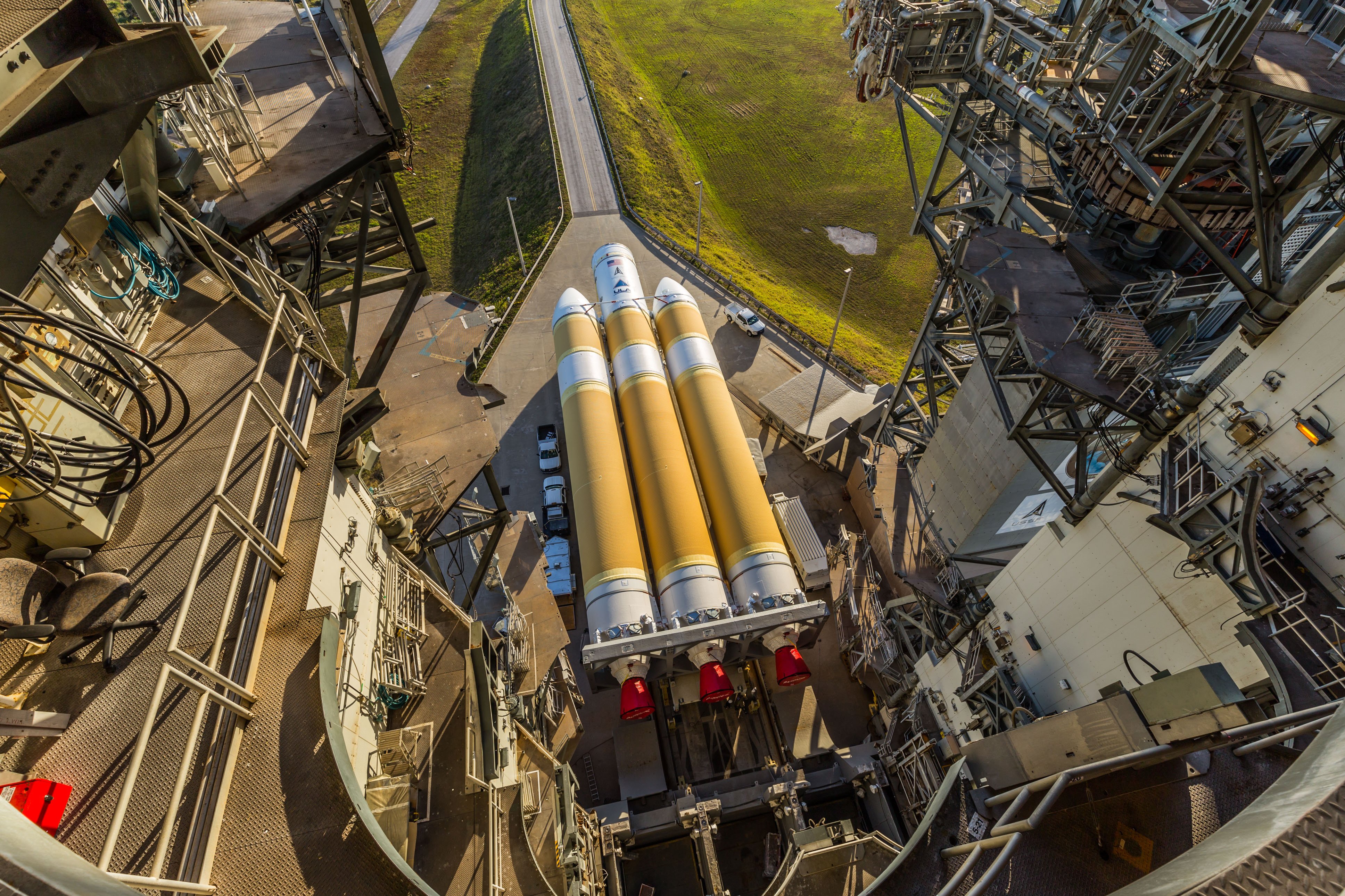 Delta IV Heavy is readied to launch the NROL-68 mission. Photo by United Launch Alliance