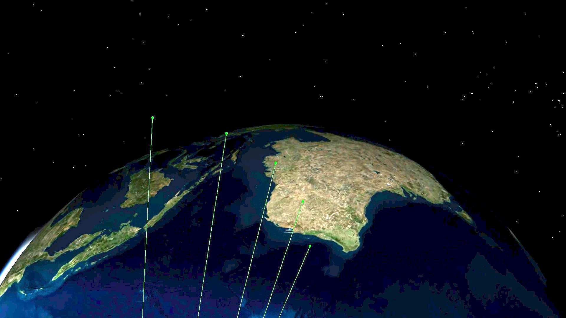Illustration shows a sample of the Lucy trajectories accounting for RAAN and the Earth's rotation.